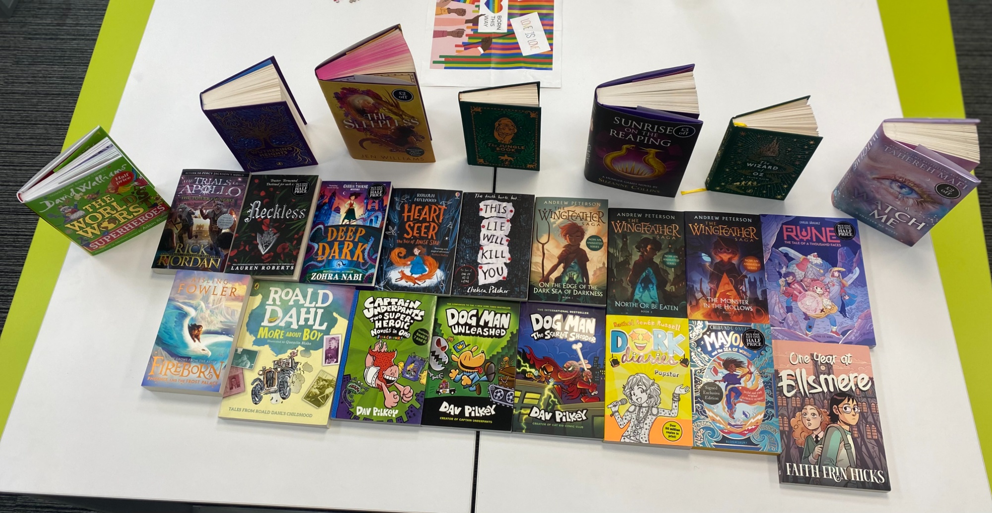 A picture of all the books from our Waterstones visit. 44 books.