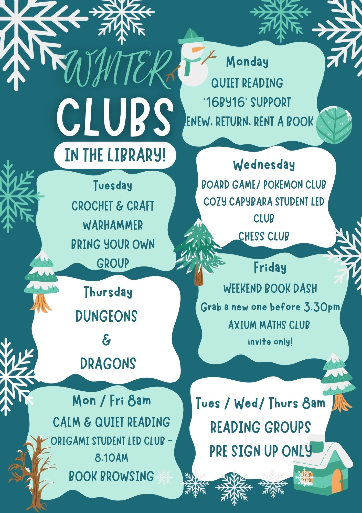 List of clubs in the library